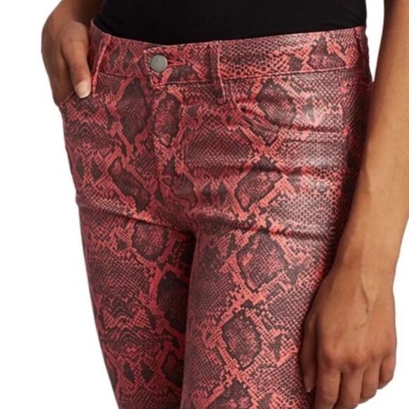 J Brand Houlihan Selena Mid-Rise Crop Boot Cut Coated Kalani Boa Jeans Salmon 24 - Picture 6 of 13